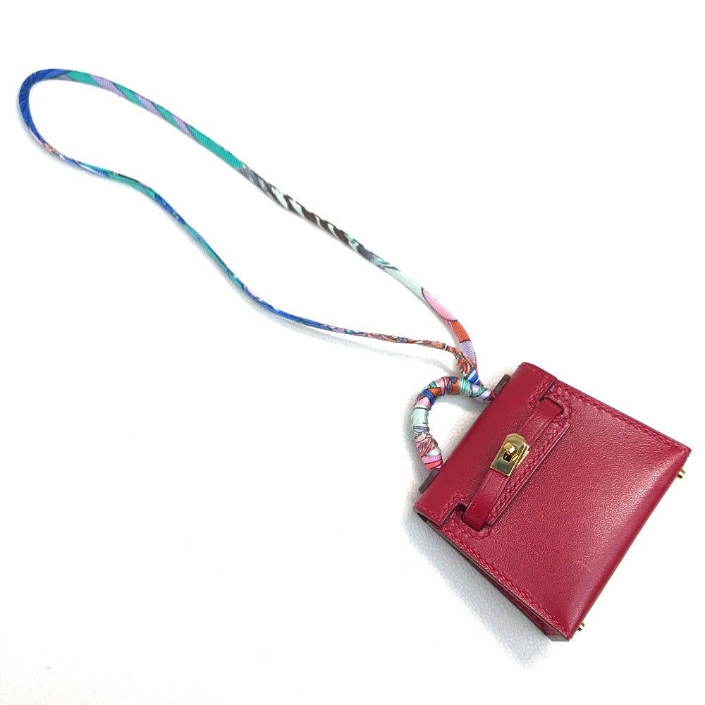 HERMES Kelly Twilly Bag Strap Accessory Charm Tadelakt Women's Rouge vif Red
