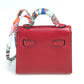 HERMES Kelly Twilly Bag Strap Accessory Charm Tadelakt Women's Rouge vif Red