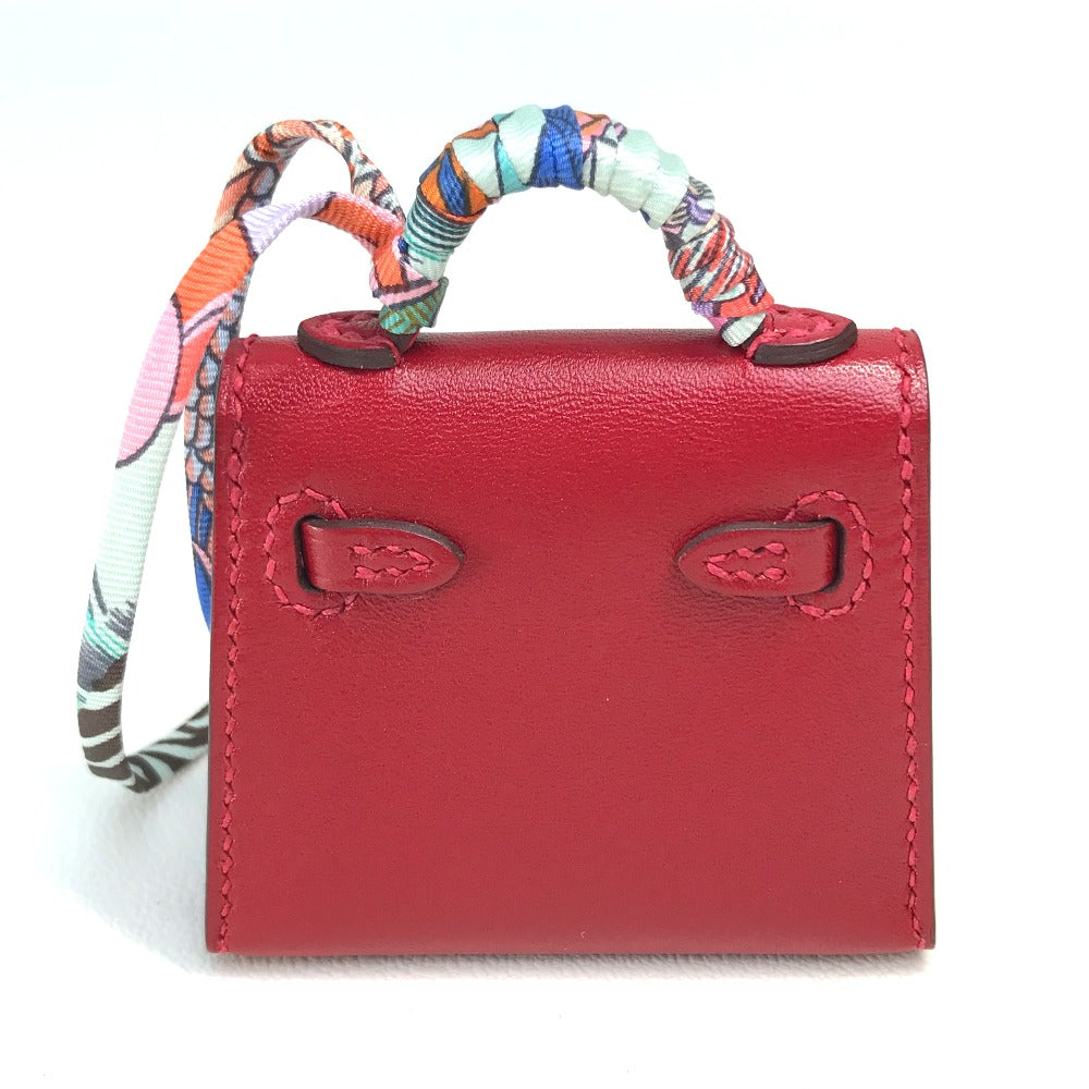HERMES Kelly Twilly Bag Strap Accessory Charm Tadelakt Women's Rouge vif Red