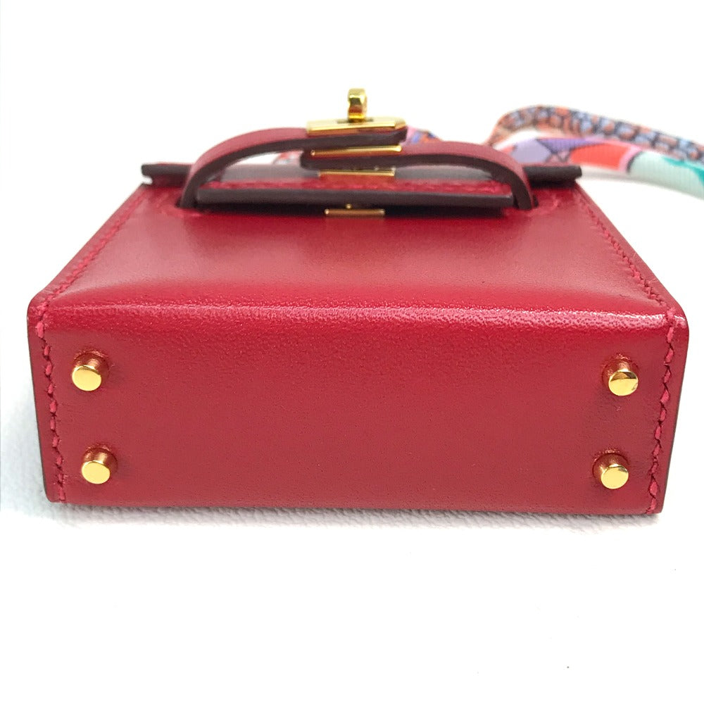 HERMES Kelly Twilly Bag Strap Accessory Charm Tadelakt Women's Rouge vif Red