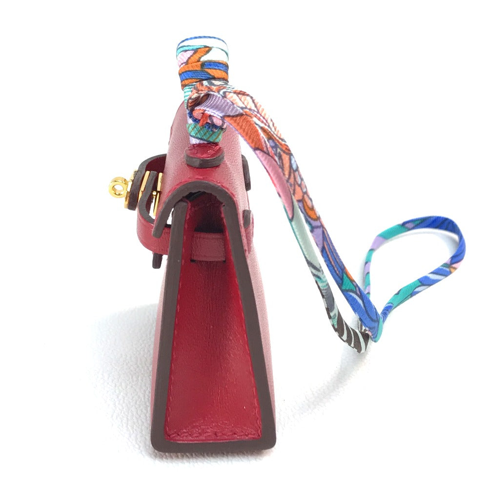 HERMES Kelly Twilly Bag Strap Accessory Charm Tadelakt Women's Rouge vif Red