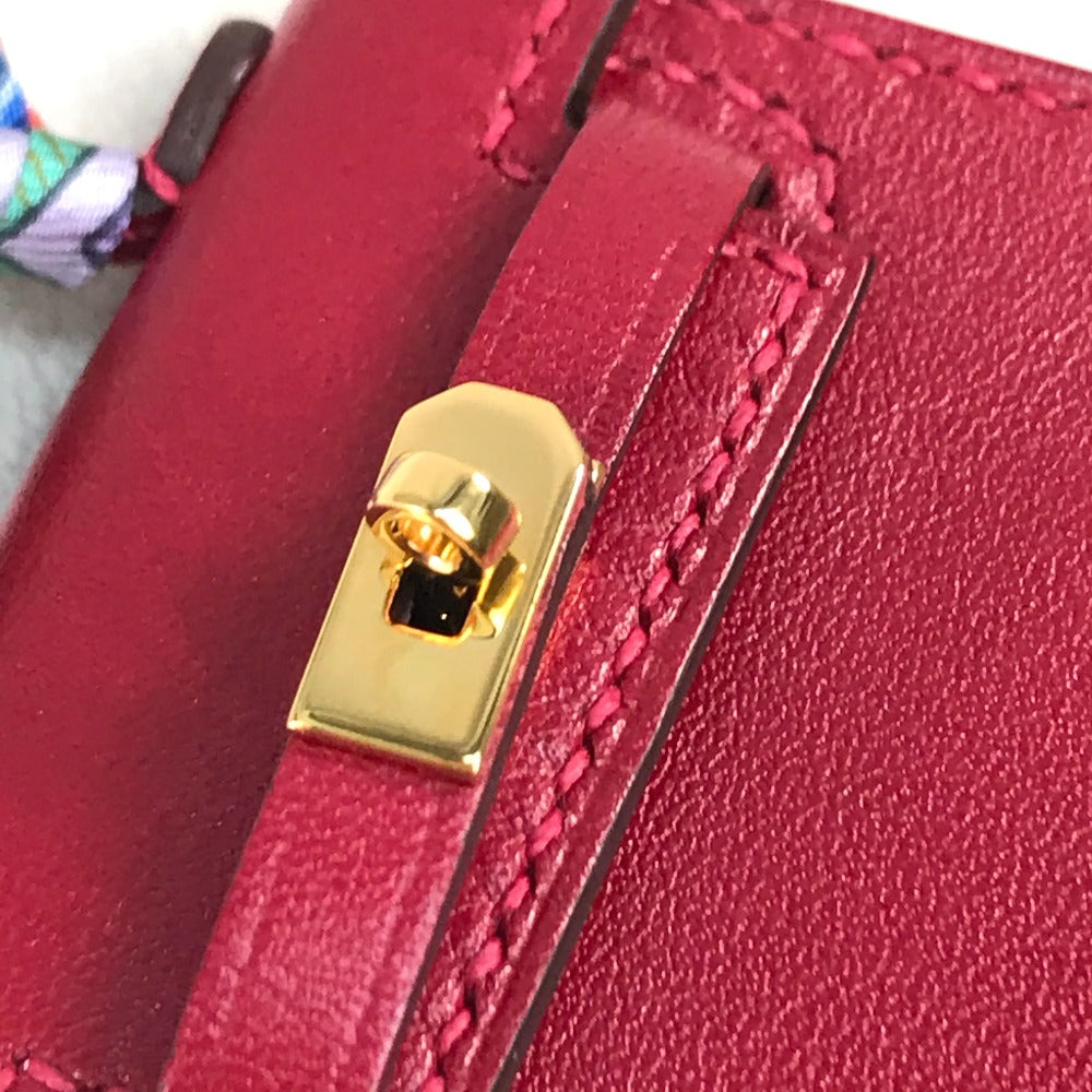 HERMES Kelly Twilly Bag Strap Accessory Charm Tadelakt Women's Rouge vif Red