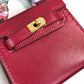 HERMES Kelly Twilly Bag Strap Accessory Charm Tadelakt Women's Rouge vif Red