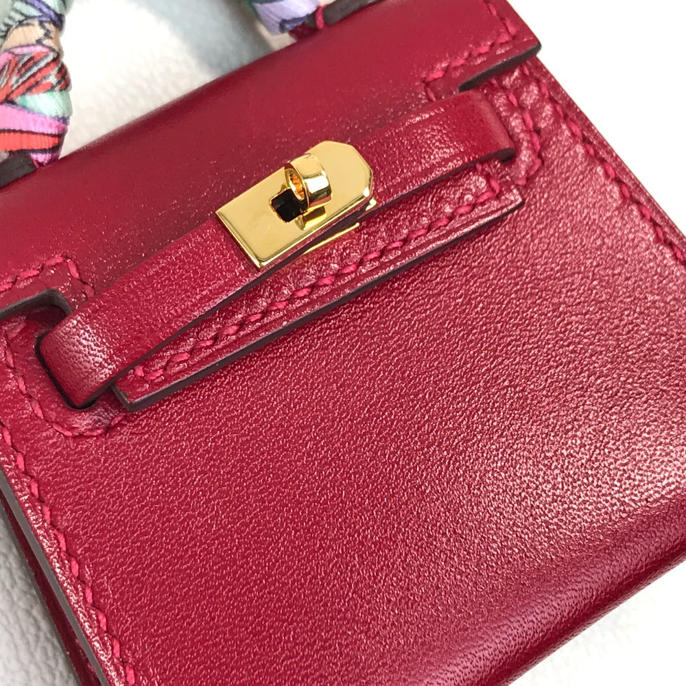 HERMES Kelly Twilly Bag Strap Accessory Charm Tadelakt Women's Rouge vif Red