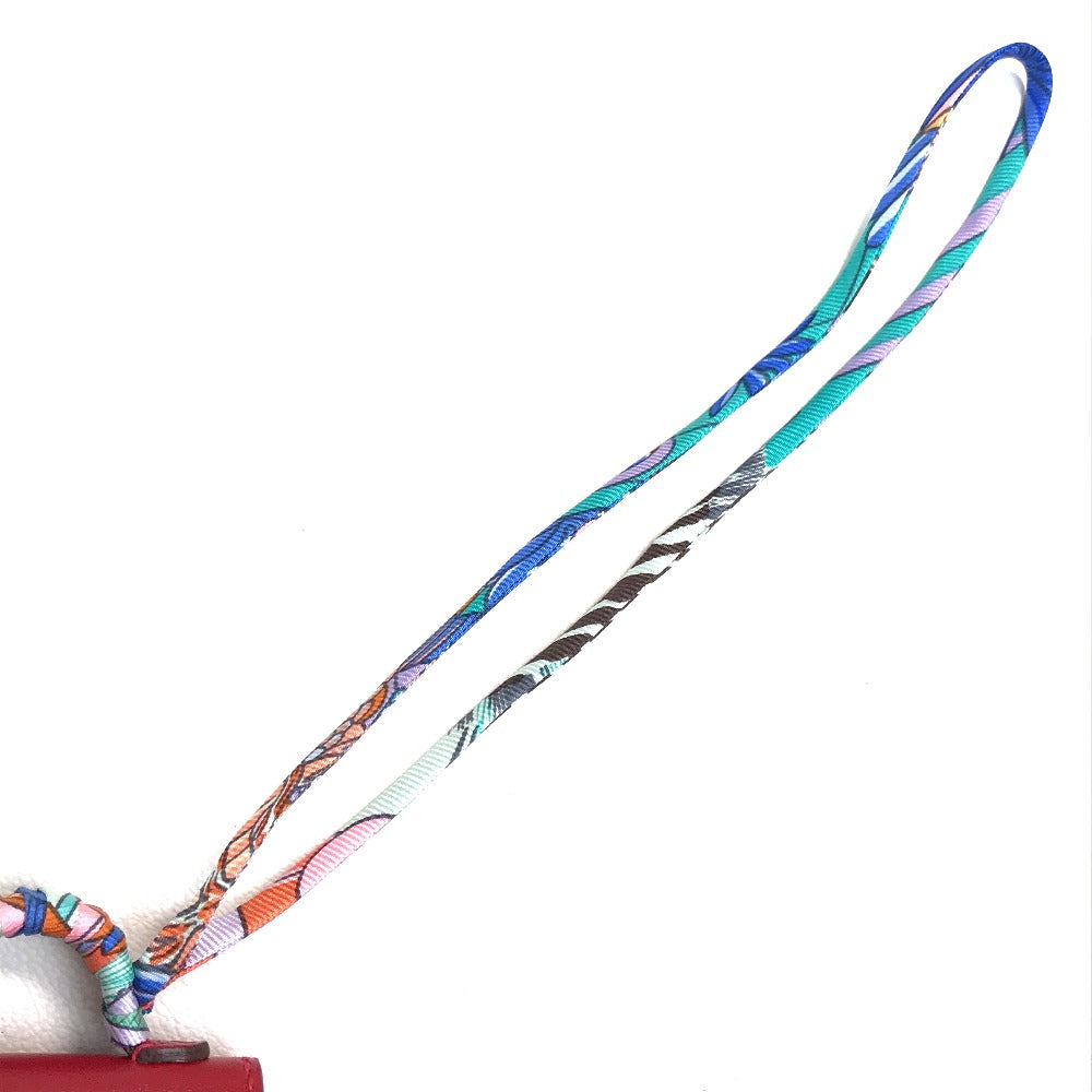 HERMES Kelly Twilly Bag Strap Accessory Charm Tadelakt Women's Rouge vif Red
