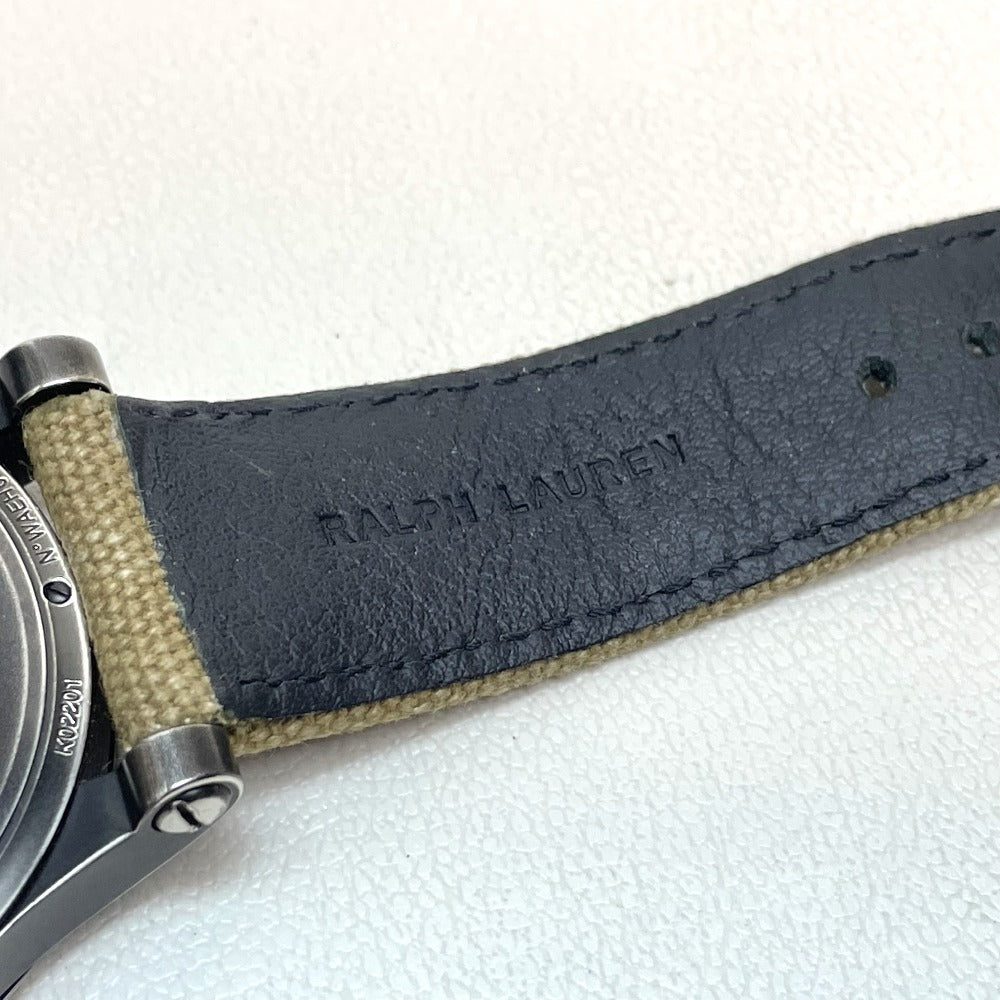 RALPH LAUREN RLR0220900 Sporting Safari RL67 Chronometer Watch, Stainless Steel, Men's, Black/Khaki Strap
