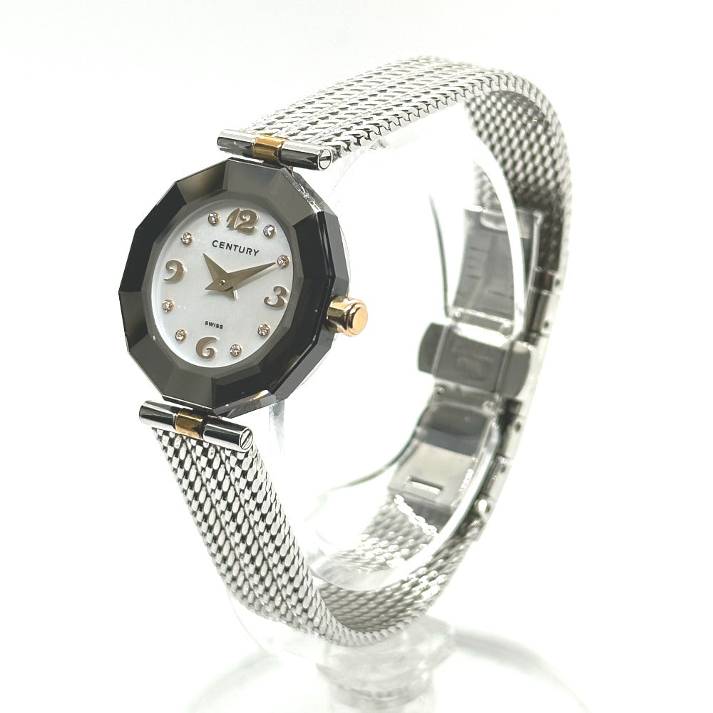 CENTURY 606.7.S.AB1.15.SM Prime Time 8-Piece Diamond Sapphire Case Stainless Steel Women's Watch, Black