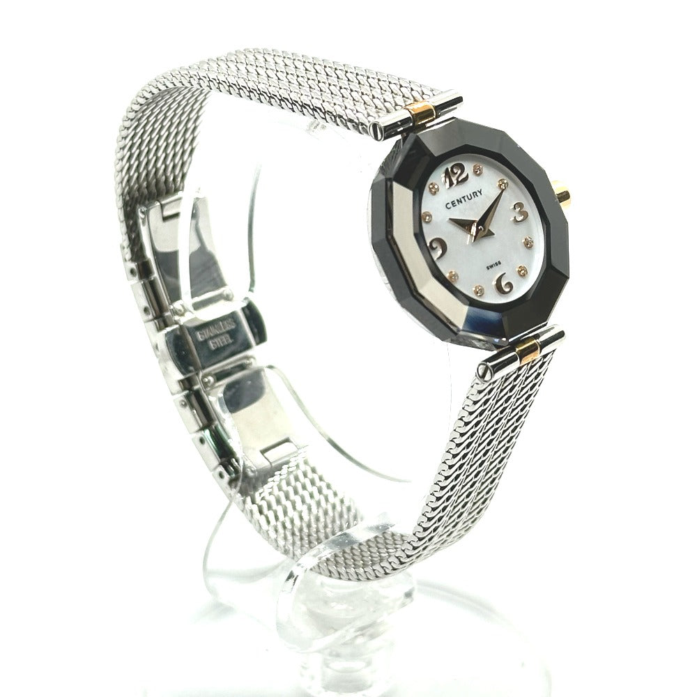 CENTURY 606.7.S.AB1.15.SM Prime Time 8-Piece Diamond Sapphire Case Stainless Steel Women's Watch, Black