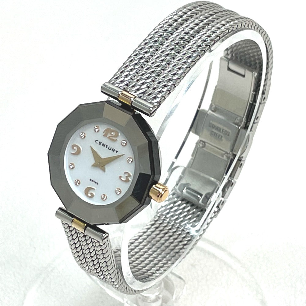 CENTURY 606.7.S.AB1.15.SM Prime Time 8-Piece Diamond Sapphire Case Stainless Steel Women's Watch, Black