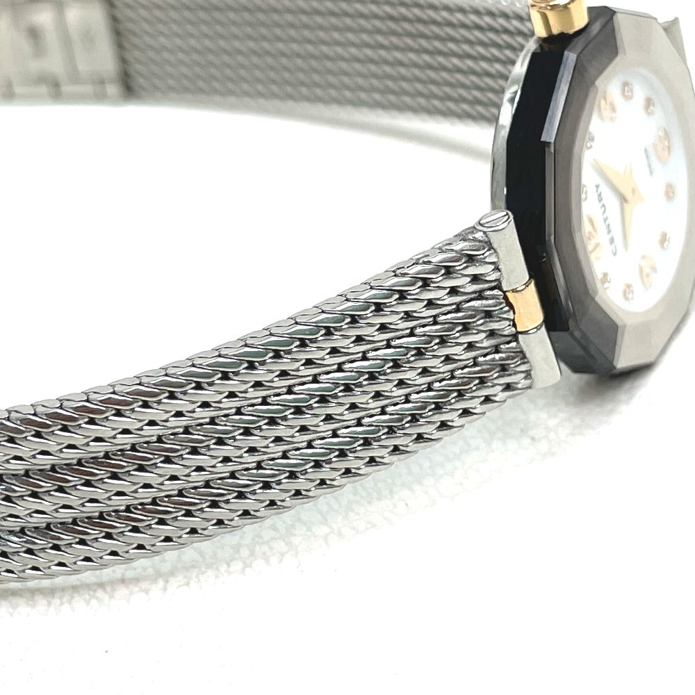 CENTURY 606.7.S.AB1.15.SM Prime Time 8-Piece Diamond Sapphire Case Stainless Steel Women's Watch, Black