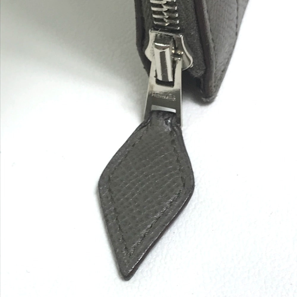 HERMES L-shaped zipper zip computer bag, clutch bag, Epson, unisex, Etoupe, gray