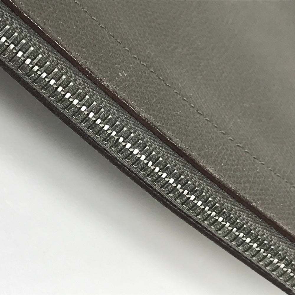 HERMES L-shaped zipper zip computer bag, clutch bag, Epson, unisex, Etoupe, gray