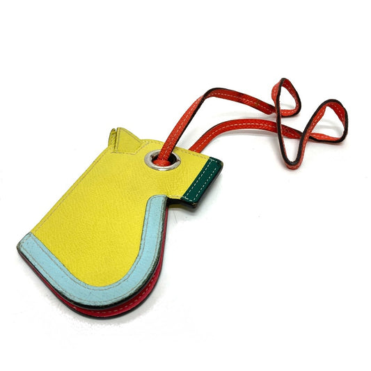 HERMES Horse Camaieu Bag Key Ring Charm Bag Charm Keychain Epsom Women's Lime/Blue Zephyr/Malachite/Orange Poppy
