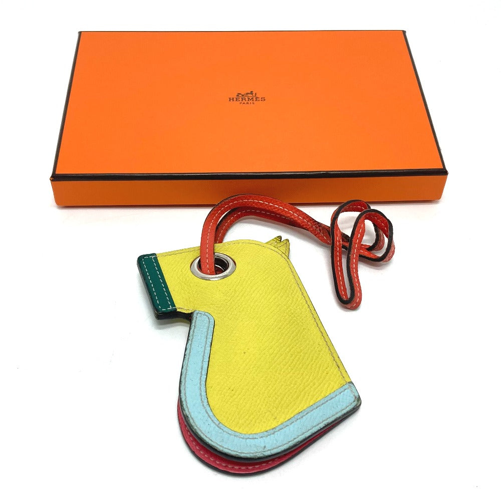HERMES Horse Camaieu Bag Key Ring Charm Bag Charm Keychain Epsom Women's Lime/Blue Zephyr/Malachite/Orange Poppy