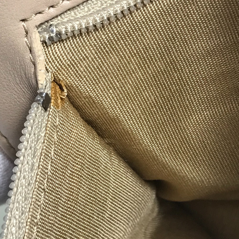 CHANEL CC Coco Mark Matelasse Design Chain Wallet Shoulder Bag Long Wallet Women's Beige Lambskin