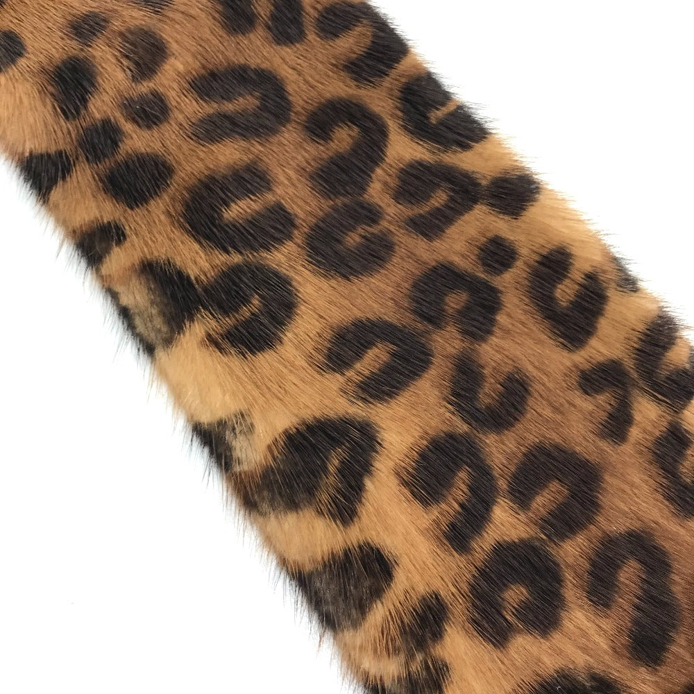 LOUIS VUITTON M72245 レオパード 豹柄 ヒョウ エシャルプ ヴィゾン ファーティペット マフラー ファー レディース ブラウン×ピンク