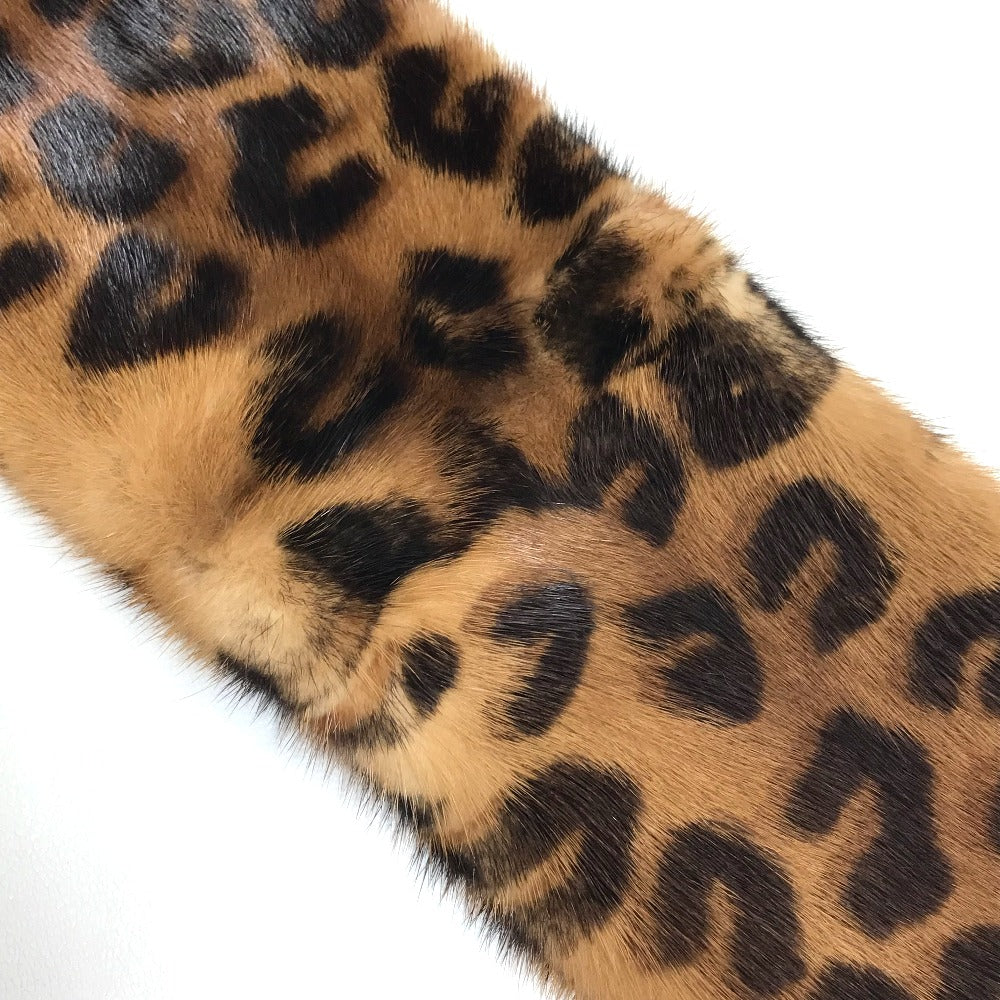 LOUIS VUITTON M72245 レオパード 豹柄 ヒョウ エシャルプ ヴィゾン ファーティペット マフラー ファー レディース ブラウン×ピンク