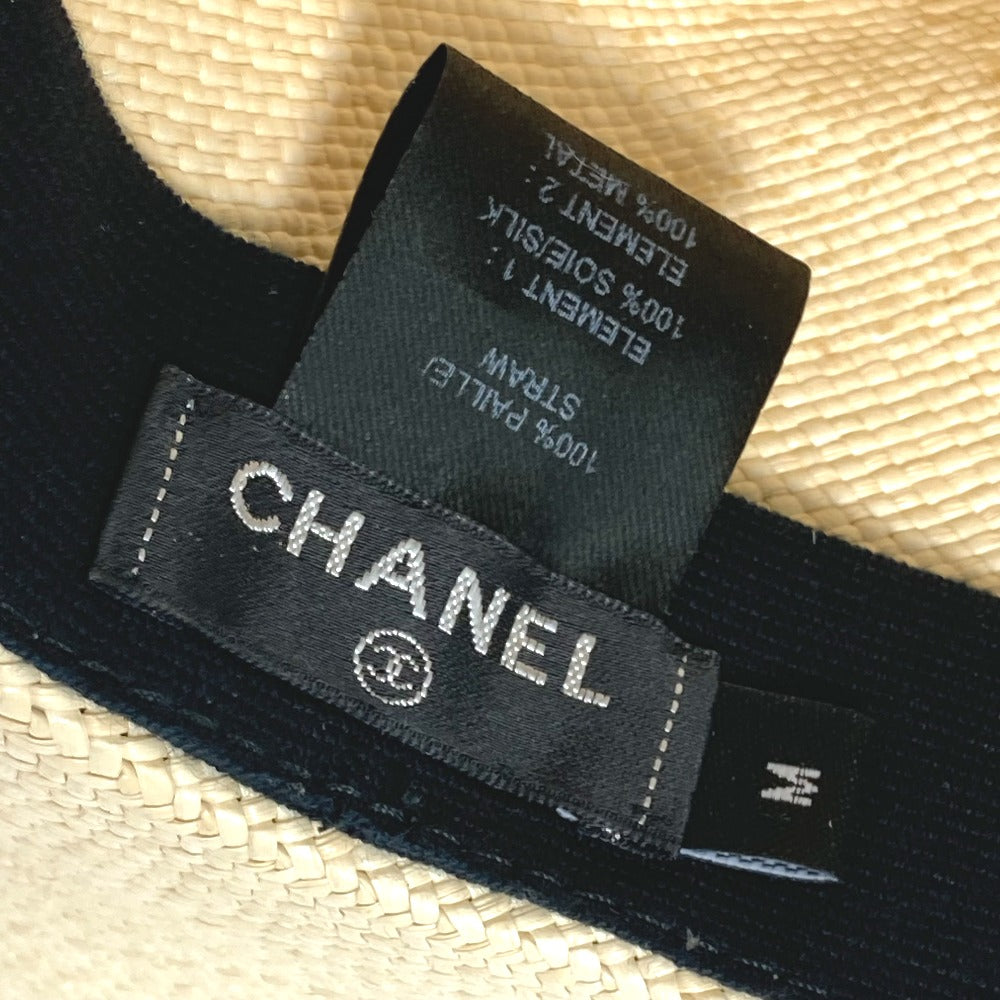 CHANEL CC ココマーク グログランリボン 19V ハット ストローハット 帽子 ストロー レディース ベージュ - brandshop-reference