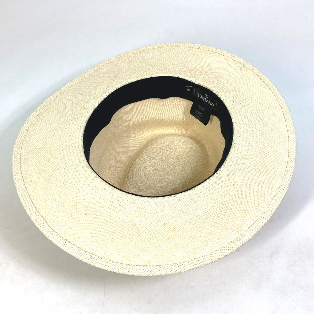 CHANEL CC ココマーク グログランリボン 19V ハット ストローハット 帽子 ストロー レディース ベージュ - brandshop-reference