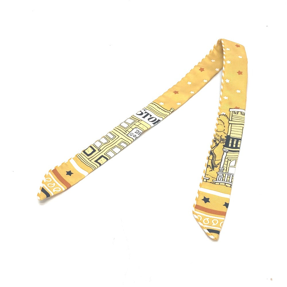 HERMES Twilly Doll Candy Hermes Paris Station Scarf Silk Women's Yellow
