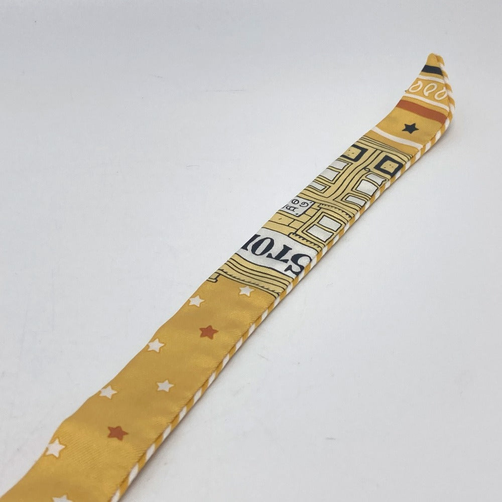 HERMES Twilly Doll Candy Hermes Paris Station Scarf Silk Women's Yellow