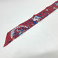HERMES Animal Twilly Scarf Silk Women's Red