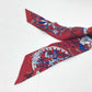 HERMES Animal Twilly Scarf Silk Women's Red
