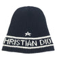 Christian Dior 31NOE714IXGH Beanie, Knit Cap, Logo Hat, Wool/Cashmere, Women's, Navy