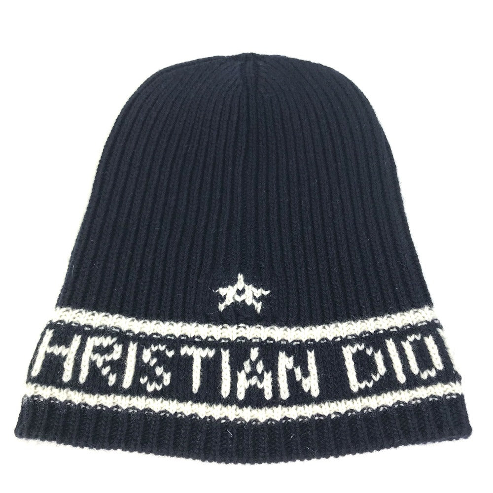 Christian Dior 31NOE714IXGH Beanie, Knit Cap, Logo Hat, Wool/Cashmere, Women's, Navy