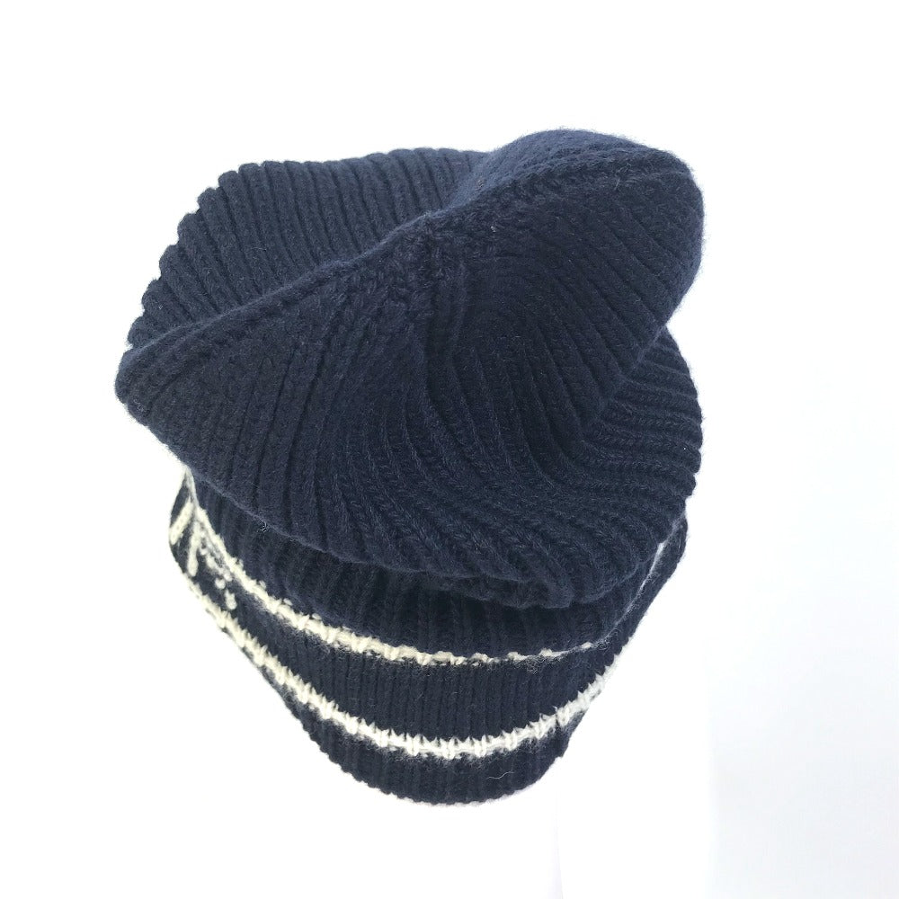Christian Dior 31NOE714IXGH Beanie, Knit Cap, Logo Hat, Wool/Cashmere, Women's, Navy