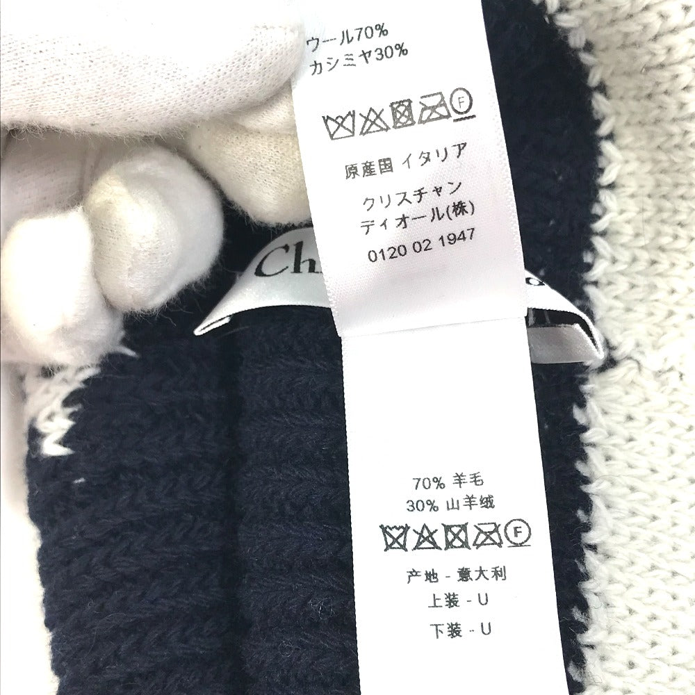 Christian Dior 31NOE714IXGH Beanie, Knit Cap, Logo Hat, Wool/Cashmere, Women's, Navy