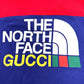 GUCCI 671462 The North Face Collaboration Zip-Up Hoodie, Men's Cotton Outerwear, Red/Blue