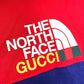 GUCCI 671462 The North Face Collaboration Zip-Up Hoodie, Men's Cotton Outerwear, Red/Blue