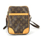 LOUIS VUITTON M45266 Monogram Danube Crossbody Pochette Shoulder Bag in Monogram Canvas, Brown, for Women
