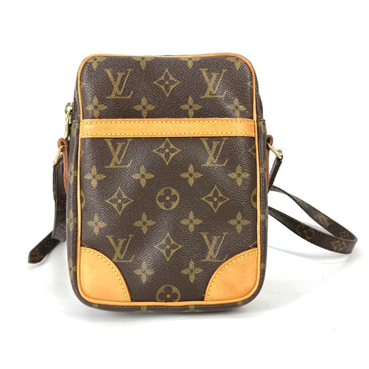 LOUIS VUITTON M45266 Monogram Danube Crossbody Pochette Shoulder Bag in Monogram Canvas, Brown, for Women