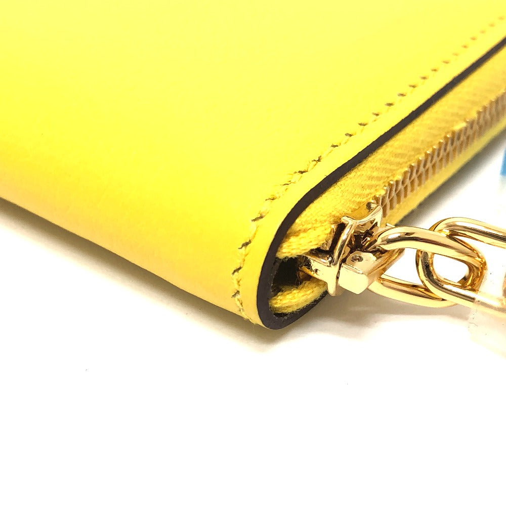 HERMES Chaine d'Ancre Zip Ango IC Case, Pass Case, Wallet, Card Case, Evercolor, Unisex, Yellow
