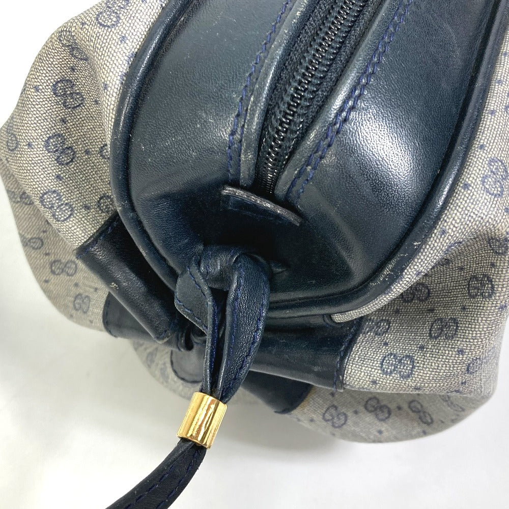 GUCCI GG Plus Pochette/Crossbody Bag, Old Gucci Shoulder Bag GGPVC/Leather, Women's, Navy