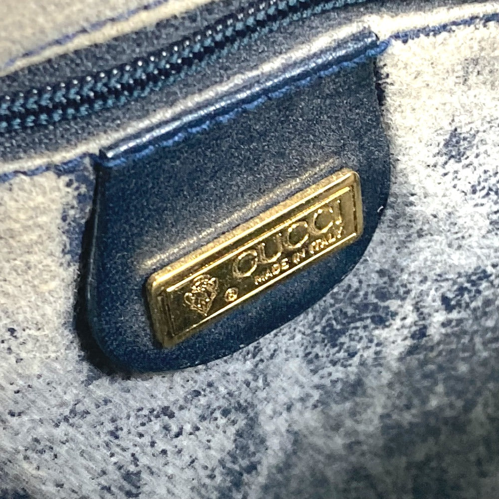 GUCCI GG Plus Pochette/Crossbody Bag, Old Gucci Shoulder Bag GGPVC/Leather, Women's, Navy