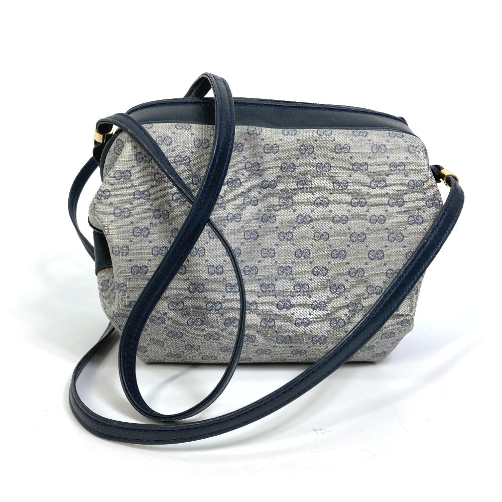 GUCCI GG Plus Pochette/Crossbody Bag, Old Gucci Shoulder Bag GGPVC/Leather, Women's, Navy