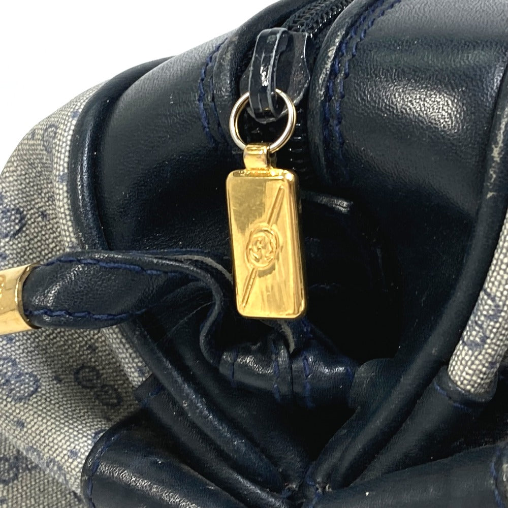 GUCCI GG Plus Pochette/Crossbody Bag, Old Gucci Shoulder Bag GGPVC/Leather, Women's, Navy