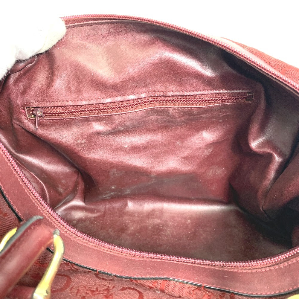 CELINE C Macadam Horse-Drawn Carriage Vintage Handbag/Boston Bag in Canvas/Leather, Red