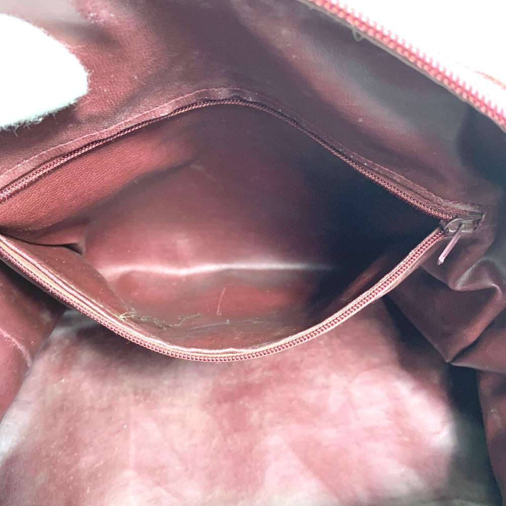 CELINE C Macadam Horse-Drawn Carriage Vintage Handbag/Boston Bag in Canvas/Leather, Red