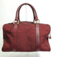 CELINE C Macadam Horse-Drawn Carriage Vintage Handbag/Boston Bag in Canvas/Leather, Red