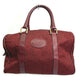 CELINE C Macadam Horse-Drawn Carriage Vintage Handbag/Boston Bag in Canvas/Leather, Red