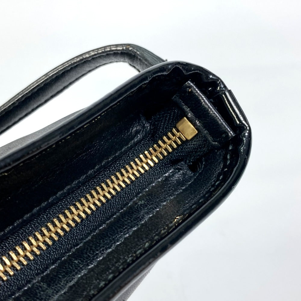 Salvatore Ferragamo EE-21-E196 ヴァラ パテント/斜め掛け カバン フラットバッグ ショルダーバッグ エナメル/レザー レディース ブラック