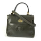 FENDI handbag, vintage bag, 2-way crossbody/shoulder bag, leather, women's, khaki
