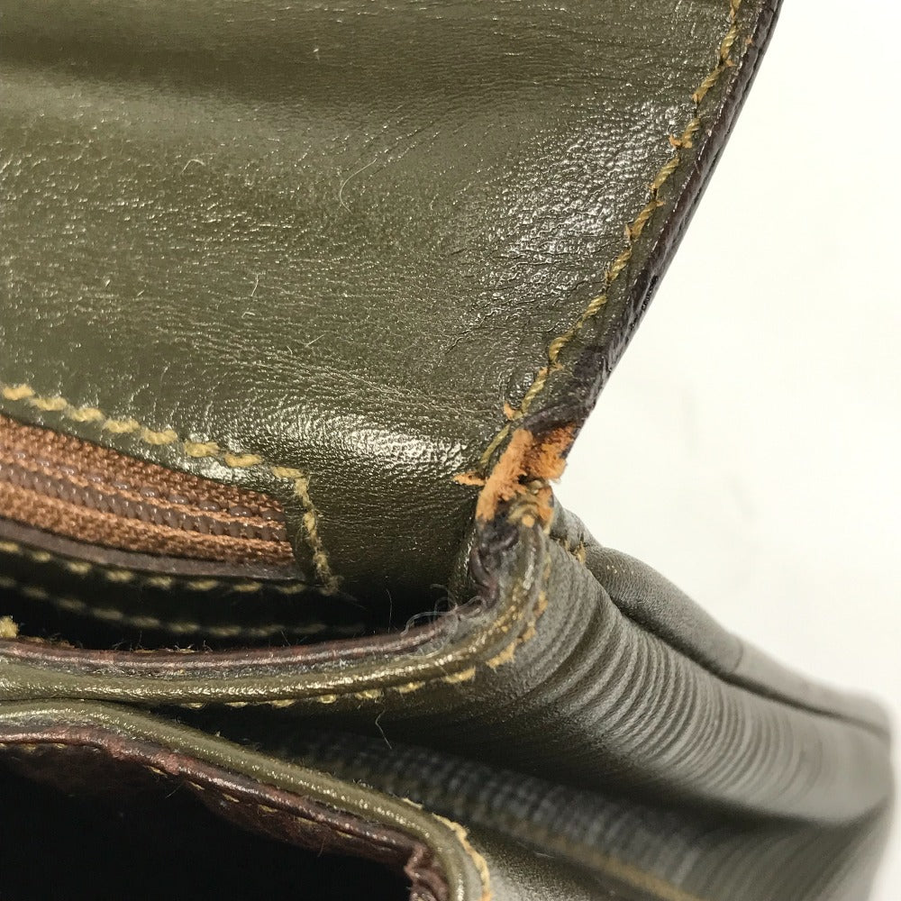 FENDI handbag, vintage bag, 2-way crossbody/shoulder bag, leather, women's, khaki