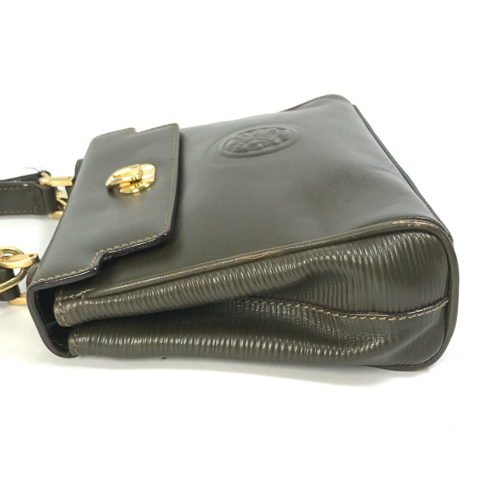 FENDI handbag, vintage bag, 2-way crossbody/shoulder bag, leather, women's, khaki