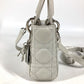 Dior Lady Dior Cannage Mini 2-Way Shoulder Bag, Crossbody Bag, Handbag, Leather, Women's, Metallic Gray