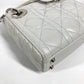 Dior Lady Dior Cannage Mini 2-Way Shoulder Bag, Crossbody Bag, Handbag, Leather, Women's, Metallic Gray